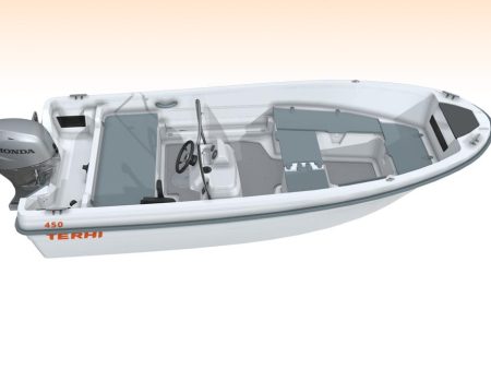 Terhi 450C pulpettivene varustettuna Honda BF40 DK4 LRTZ moottorilla