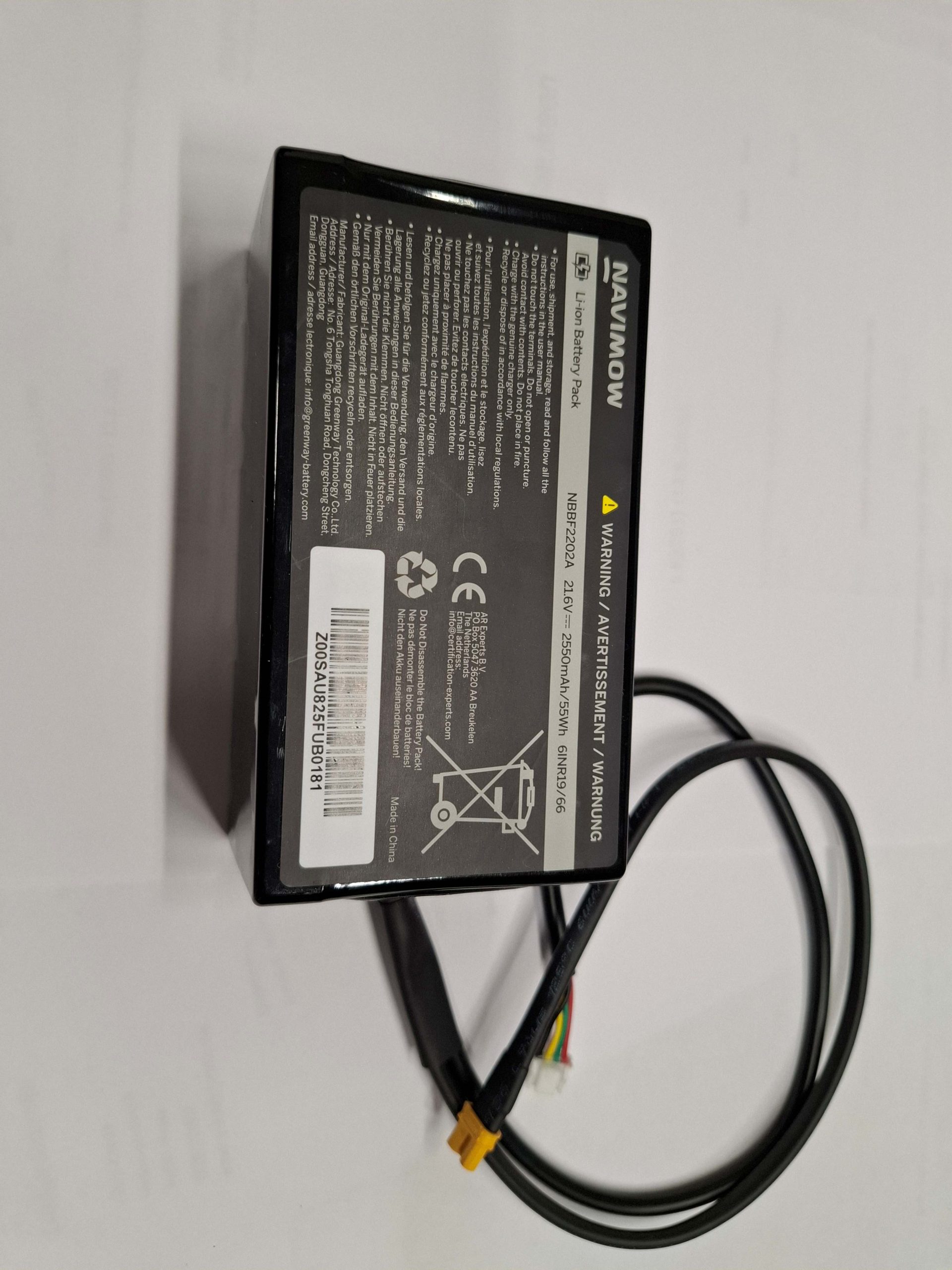 Segway Navimow AB.12.02.00.0107 Akkupaketti 21,6V,  2550mAh  i105E malliin